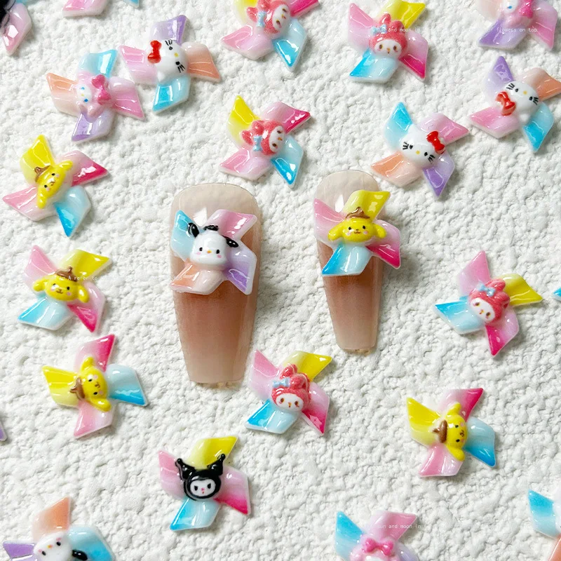 

20Pcs Sanrio Hello Kitty Nail Art Accessories Cinnamoroll Cartoon Kuromi Luminous Kawaii My Melody Pochacco Diy Nail Accessories