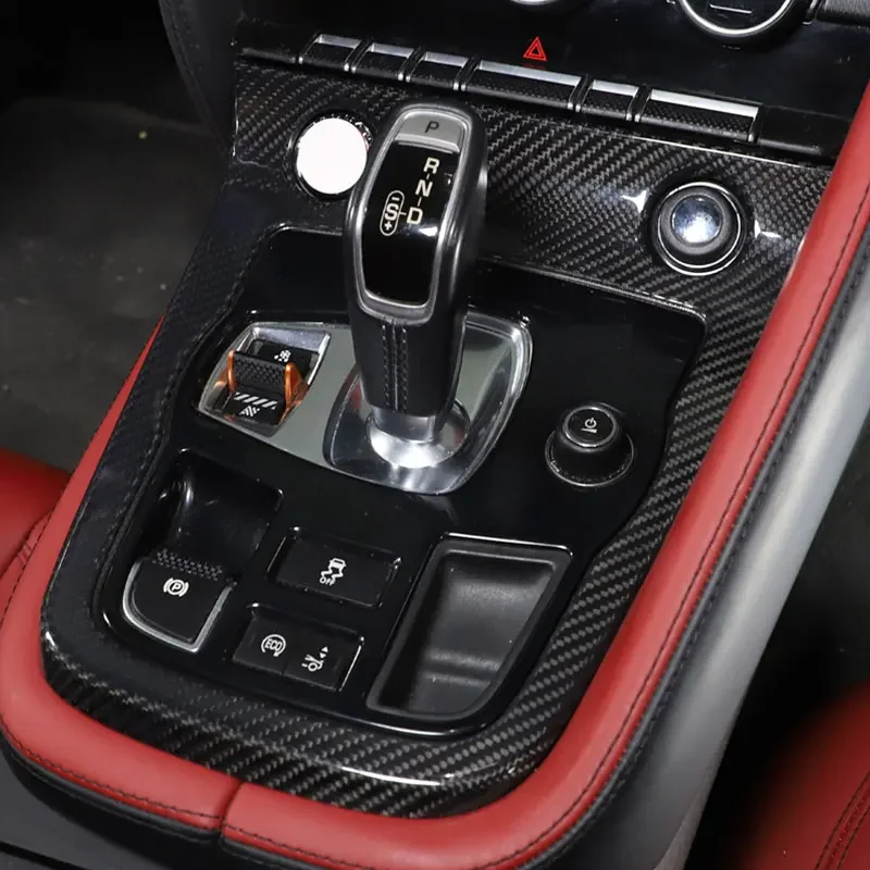 Для Jaguar F-TYPE 2013-22 настоящее углеродное волокно центральная консоль автомобиля