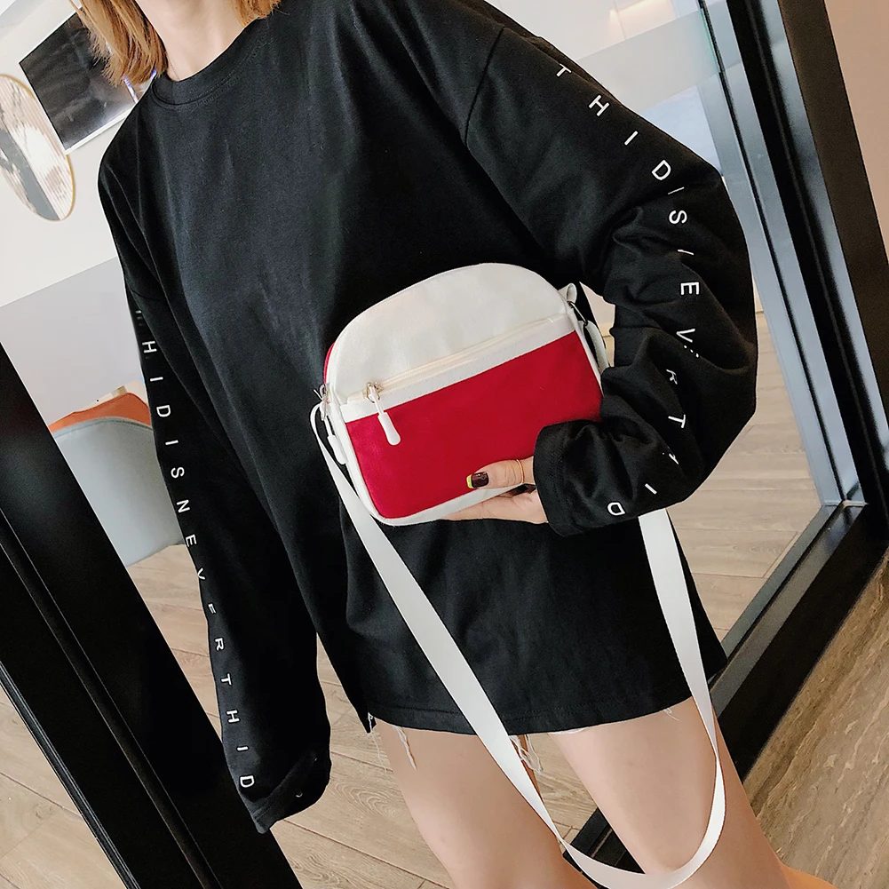

New Fashion Handbags Delicate Texture Women Casual Shoulder Crossbody Handbag Canvas Soft Travel Hit Color Money Purse
