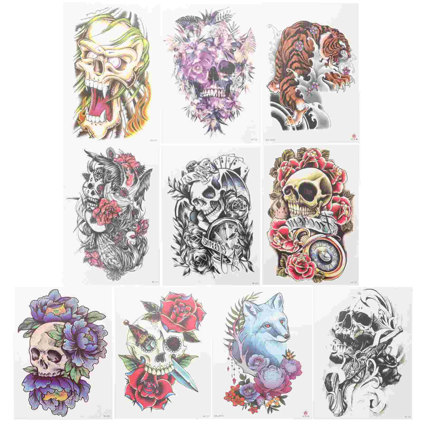 

10 шт., водостойкие Временные татуировки на всю руку