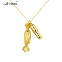 luoteemi candy bullet pendant necklaces box chain for women or men dating party double color hip hop fashion jewelry bijoux