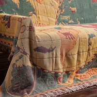 world map cotton bohemian plaids blanket multi function sofa decorative piano cover tapestry cobertor tassel blanket