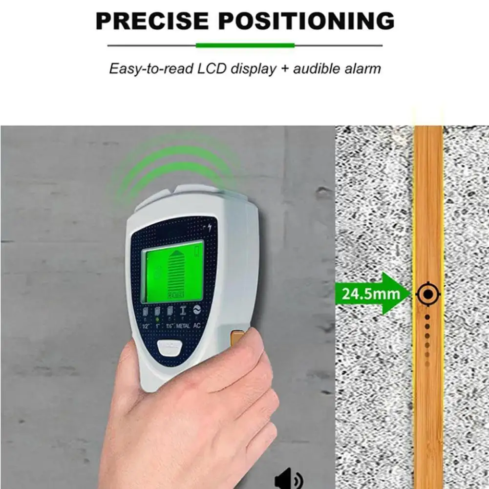 

Handheld Depth Metal Detector Precise Positioning Portable Home Wood Pipe Stud Finder Wall Scanner Sensor for Wire Detect M K0V0