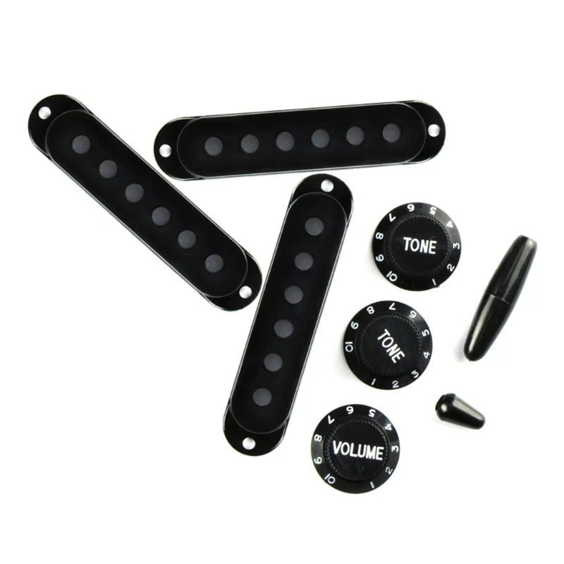 

Guitar Pickup Switch Tip Cover 6 Hole Single Coil Switch 2 Tone 1 Volume Knobs
