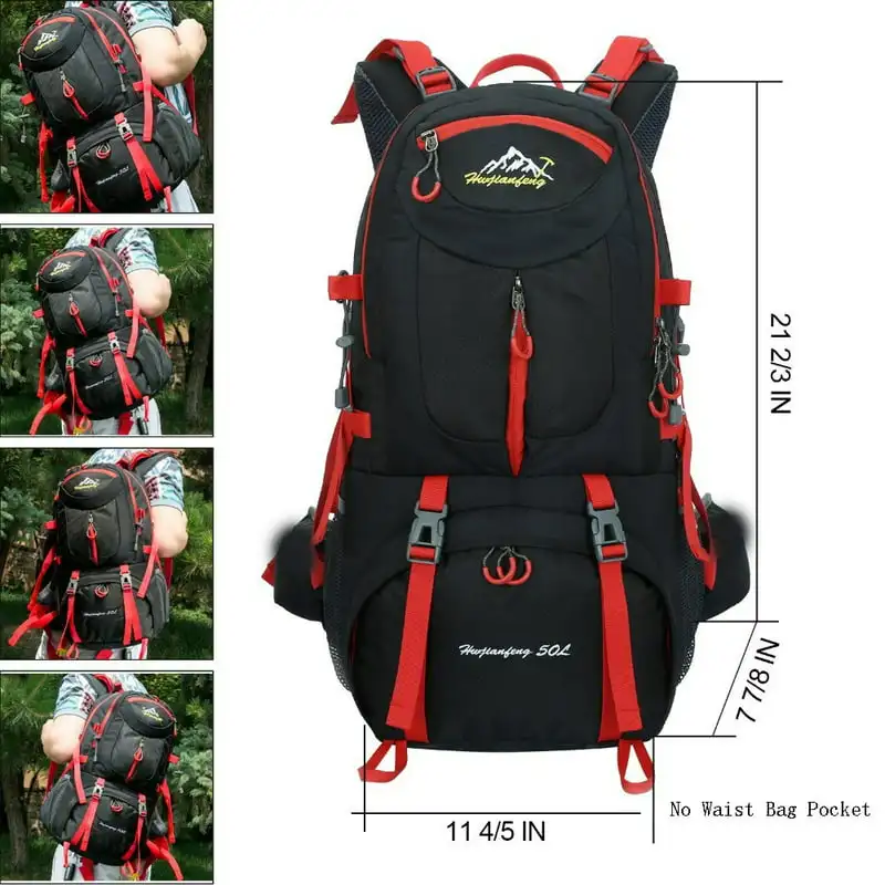 

Hiking Backpack Outdoor Camping Bag for Women Man Unisex Adult Black
