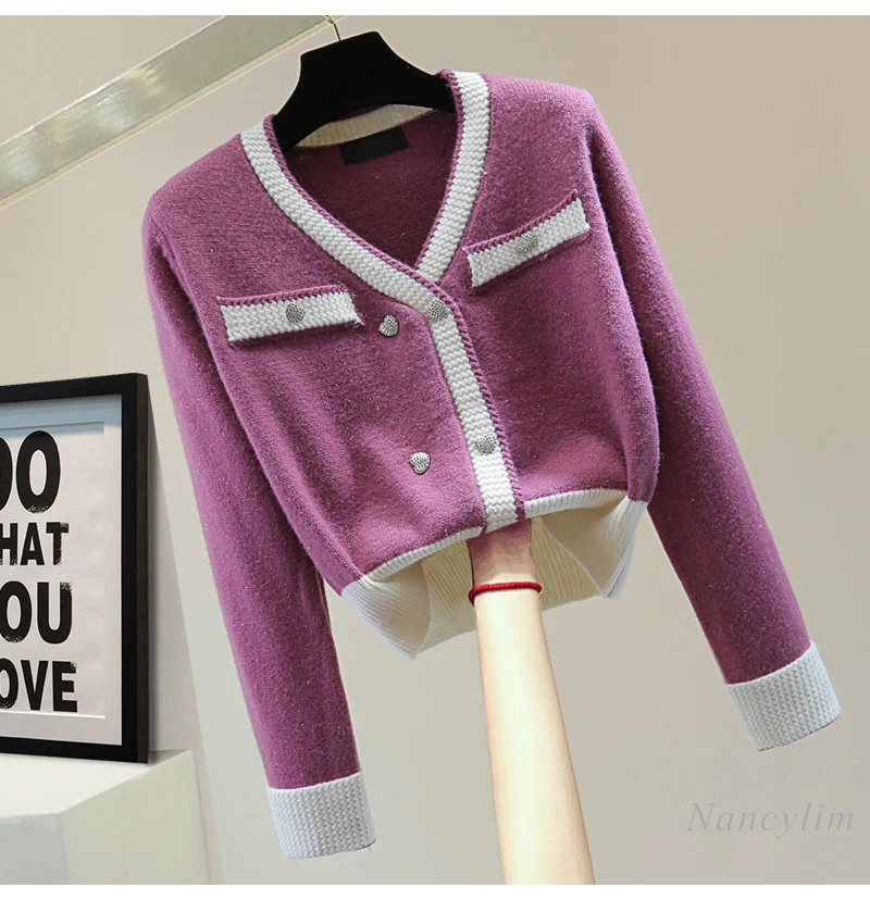 Яркий шелковый вязаный свитер с v-образным вырезом и длинными рукавами женский