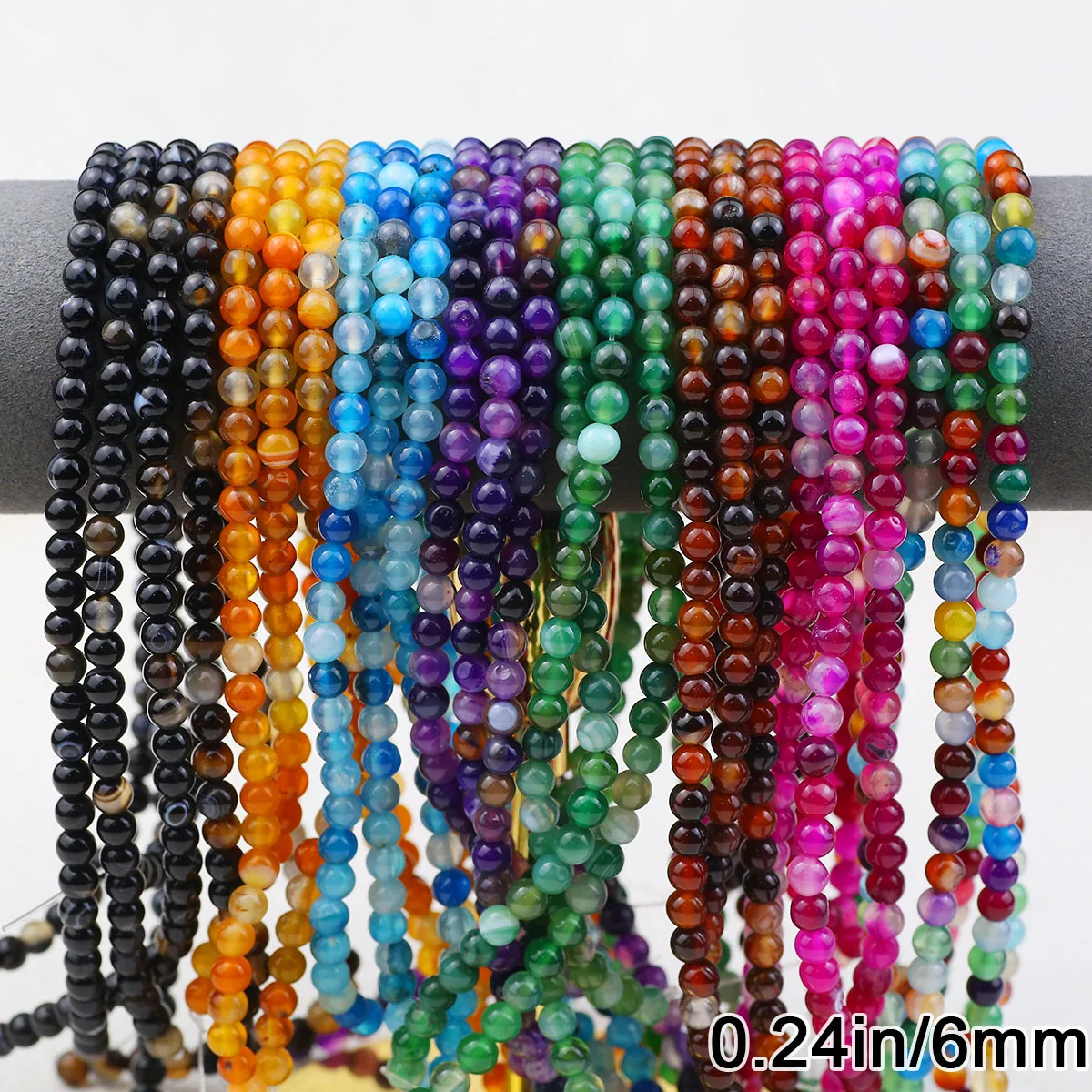 Круглые натуральные полосатые агатовые камни-разделители свободные бусины для