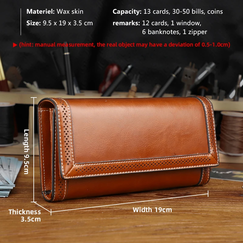 New Style Genuine Leather Women Clutch Wallet Large Capacity Card Slot Phone Holder Coin Purse Multi-card Slot Long Wallet