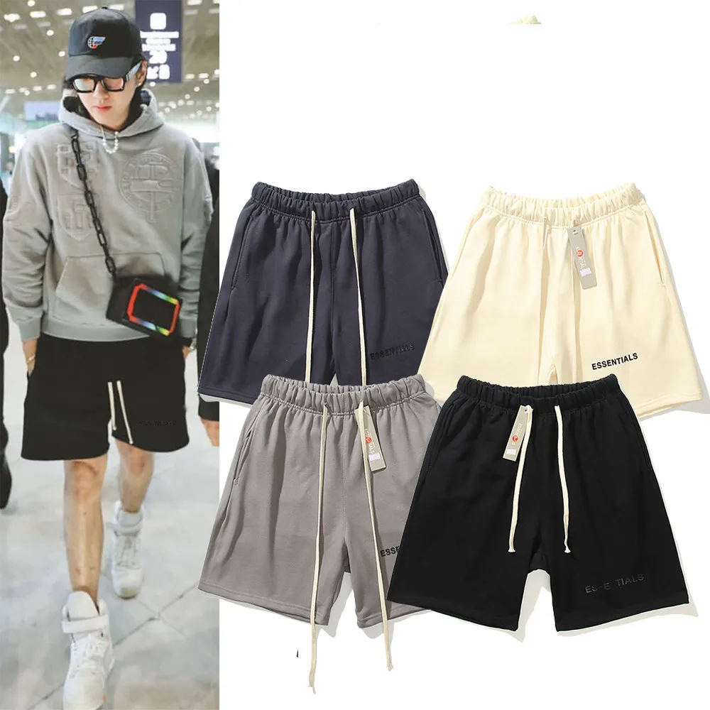

FOG High Street FEAR OF GOD Double Line ESSENTIALS Drawstring Tide Brand Sports Pants Five Points Shorts Wholesale