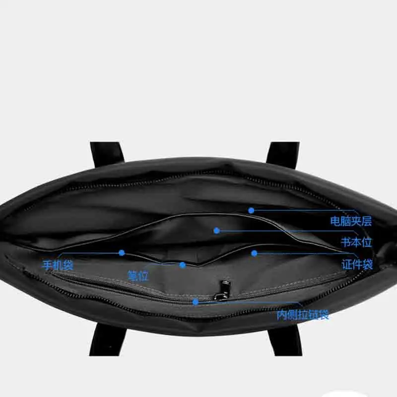 Men's Portable Briefcase 2023 New Casual Horizontal Zipper Solid Color Men's Bag Men's Business Conference Handbag T139