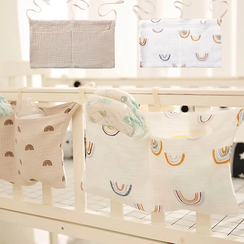 

Baby Crib Storage Bag Diaper organizer Hanging Bag Toys Storage Pocket Bedroom Accessories Bed Bumper Bedding Set Diaper Bags