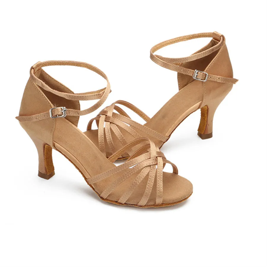 

Women Sandals Girls/Women's Ballroom Latin Dance Shoes Heeled Sale Promotion Wholesale 5cm 7cm High Heels for Latian Shoes