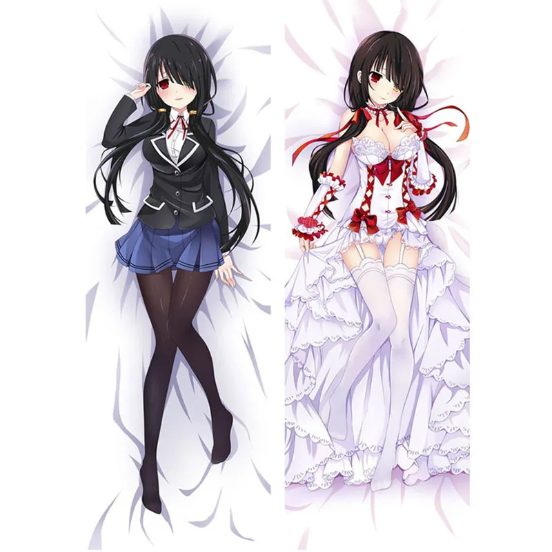 

60x180cm Japanese Anime DATE A LIVE Tokisaki Kurumi Dakimakura Otaku Male Cushion Cover Peachskin Fullbody Throw Pillow Case