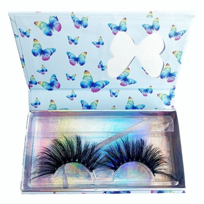 Luxury Fluffy 5D Hot Sale Natural Mink Handmade False Eyelashes Exquisite Butterfly Clamshell BoxPackaging Support Wholesale