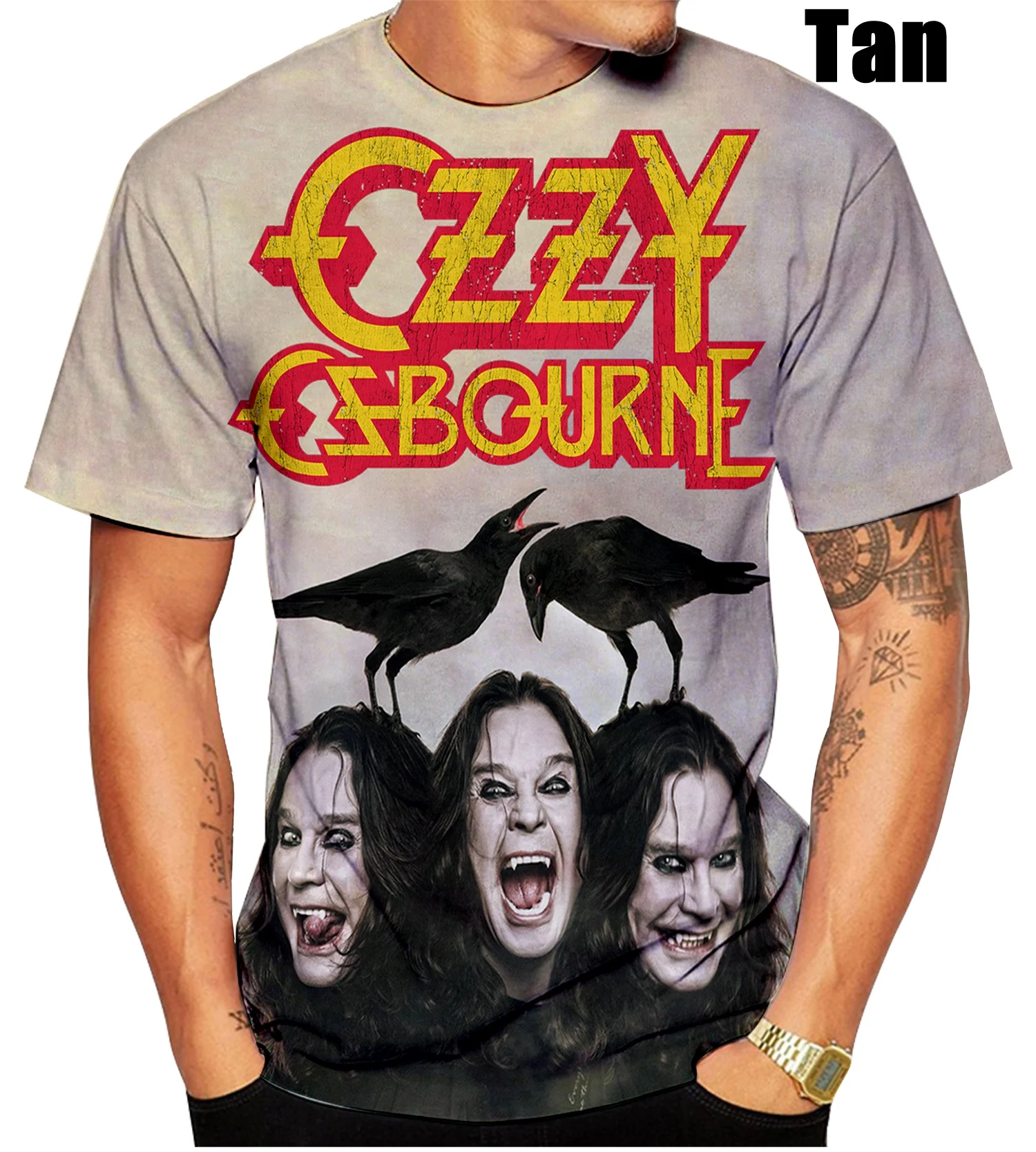 

Новейшая Женская/мужская футболка Ozzy Осборна с 3D принтом, футболка на Хэллоуин