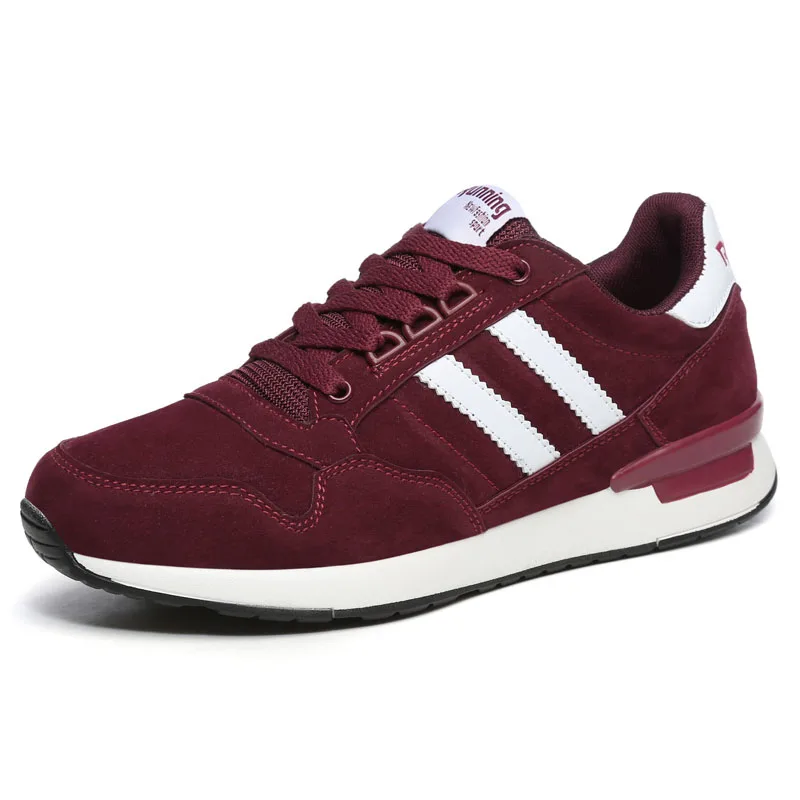 Мужские кожаные кроссовки дышащие повседневные беговые туфли женщины противоскользящие на открытом воздухе ходьба шнуровка бесплатный спорт.