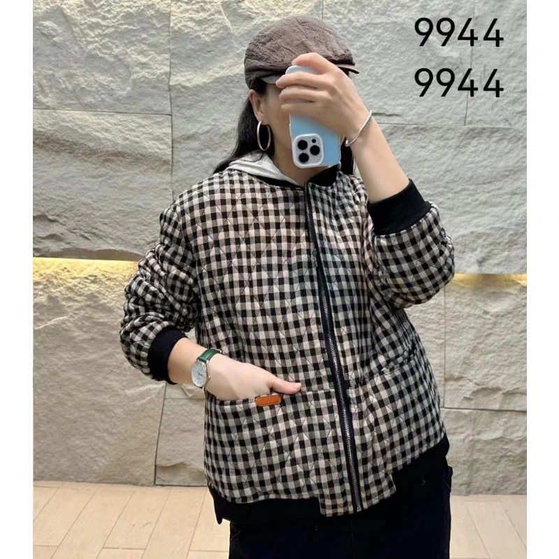 2022 Thick Warm Hooded Coats Women New Arrival Autumn And Winter Vintage Style Plaid Pattern Loose Female Casual Outerwear