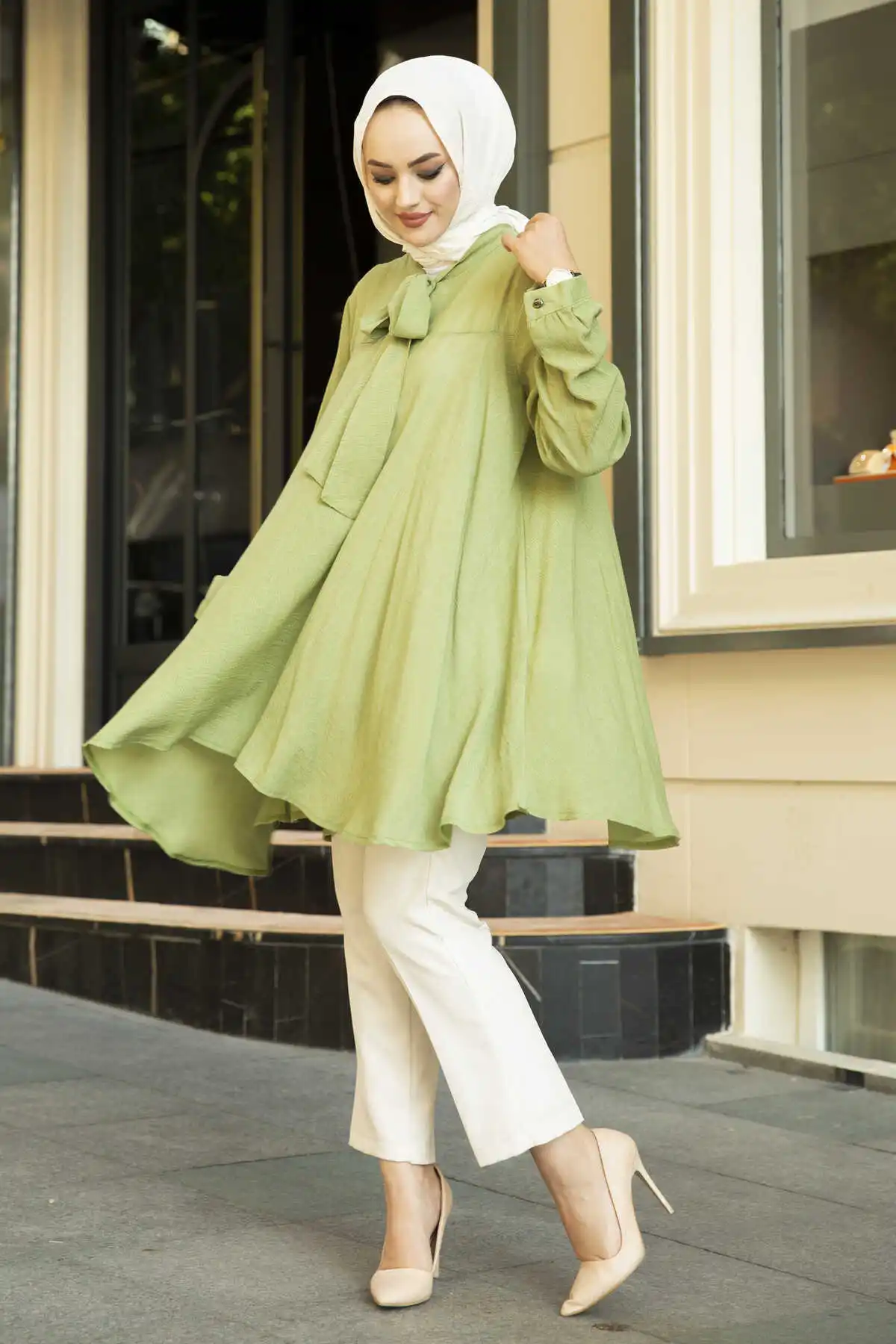 The Circular with tie Tunic Green
