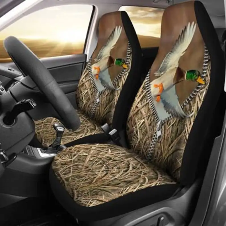 

Duck Mallard Drake Camo In The Zipper Car Seat Cover Mandala Style, Animal Car Seat Covers, Custom Front Car Seat Covers, Pair o