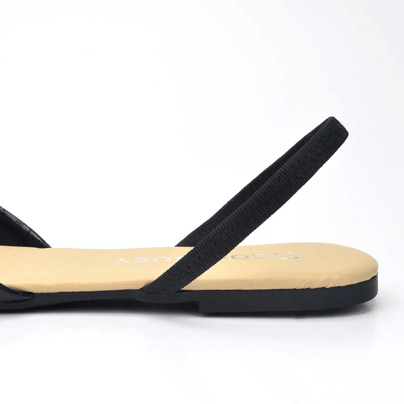 Pointed Toe Women Sandals Shoes PU Leather Luxury Shoes Flat with Summer Slippers Woman Elegant Fashion Flat Sandals