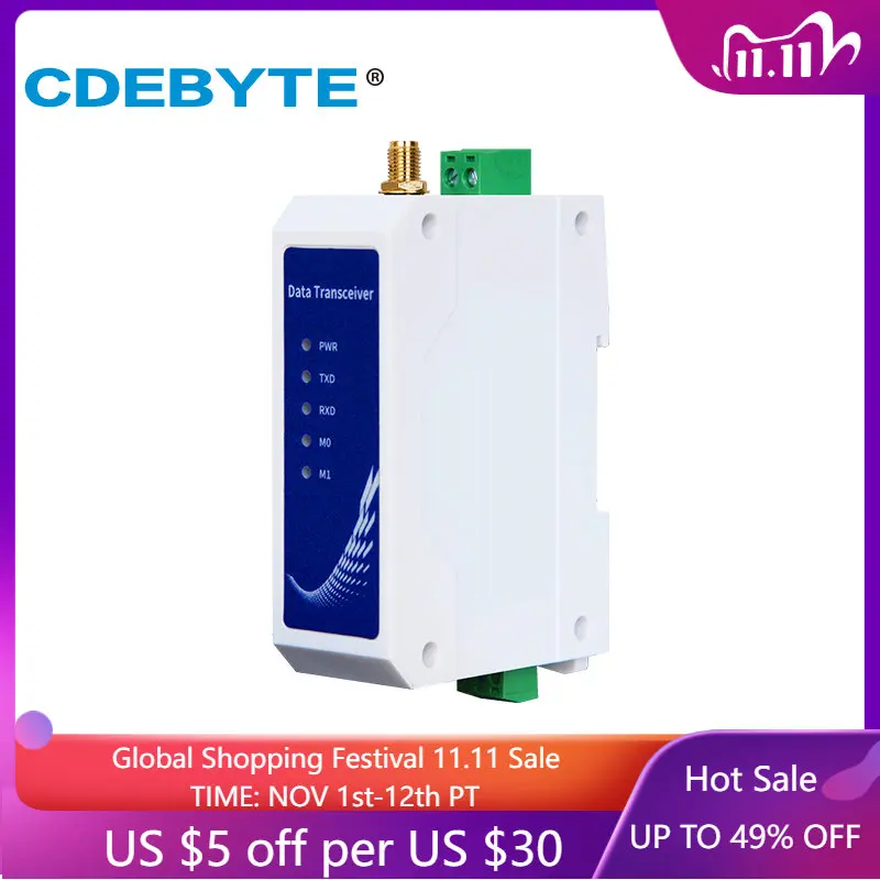 

SX1268 DC Питание Беспроводной передачи данных радиостанция широкополосный E95-DTU(400SL22P-485) 22dBm ModBus IoT