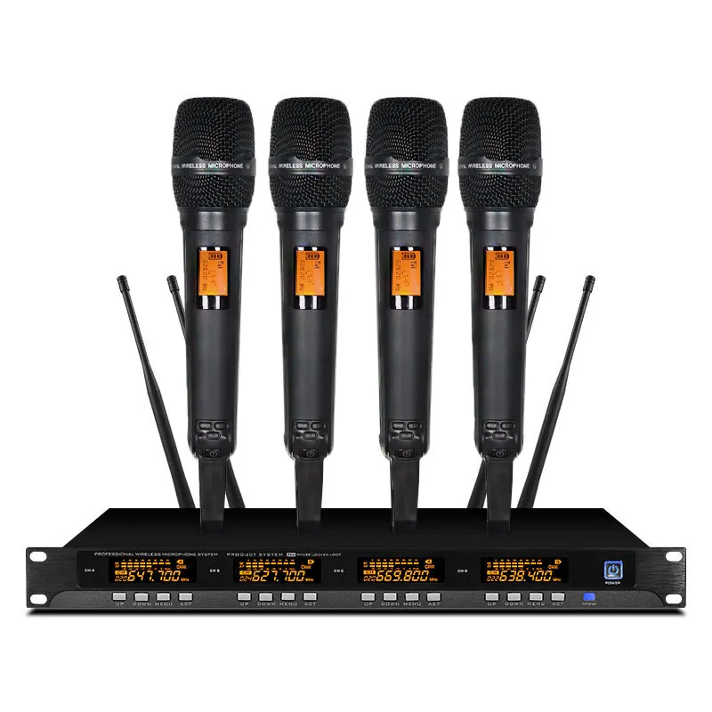 

MiCWL High Quality SKM 9000 Black 4 Channel Digital Wireless Microphone System SKM9000 Limited Edition in Champagne Color