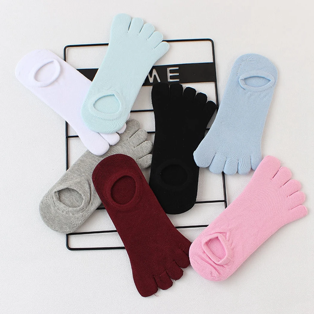 

7 Pairs Invisible No Show Five Finger Socks Women Summer Breathable Soft Elastic Comfortable Deodorant Ankle Socks With Toes