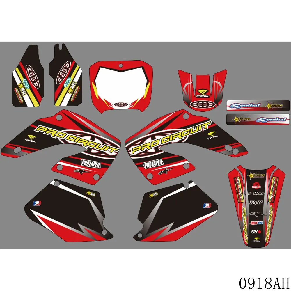 

Full Graphics Decals Stickers Motorcycle Background Custom Number Name For HONDA CR 125 250 CR125 CR250 2000 2001