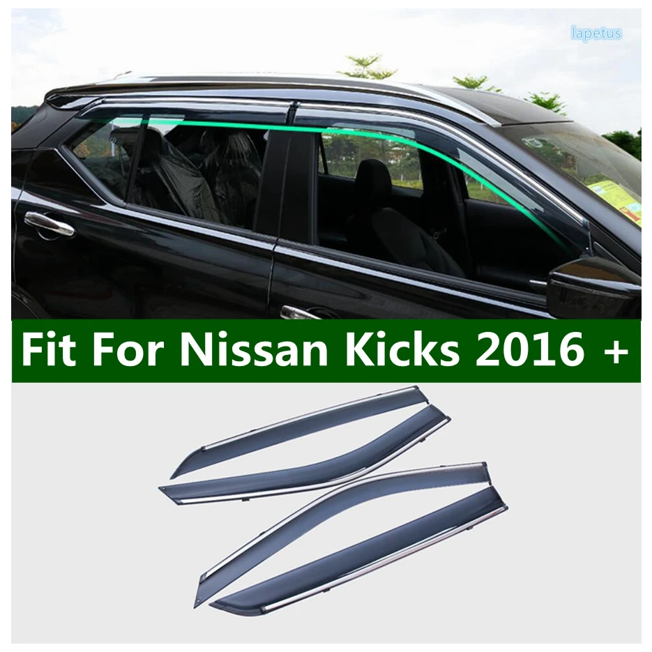 

Auto Side Window Visors Awnings Wind Rain Eyebrow Dedicated Guard Vent Panel Cover Fit For Nissan Kicks 2016 - 2022 Accessories