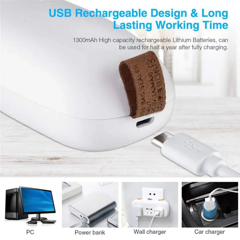 Фото Мини-запайщик пакетов didinew, мини-запайщик пакетов с USB-зарядкой, запаечная машина, аппарат для сварки пакетов, сварщик пакетов. №5