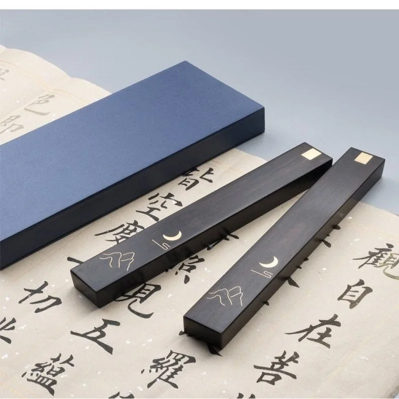Ebony Paperweight Chinese Calligraphy Supplies Scale Large Paper Press Calligraphy High-end Gift Box Brass Inlay