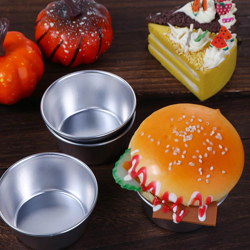 

4Pcs Carbon Steel Pudding Molds Large Muffin Cup Nonstick Cupcake Cookie Cake Mold Mousse Jelly Egg Tart Baking Mould Bakeware
