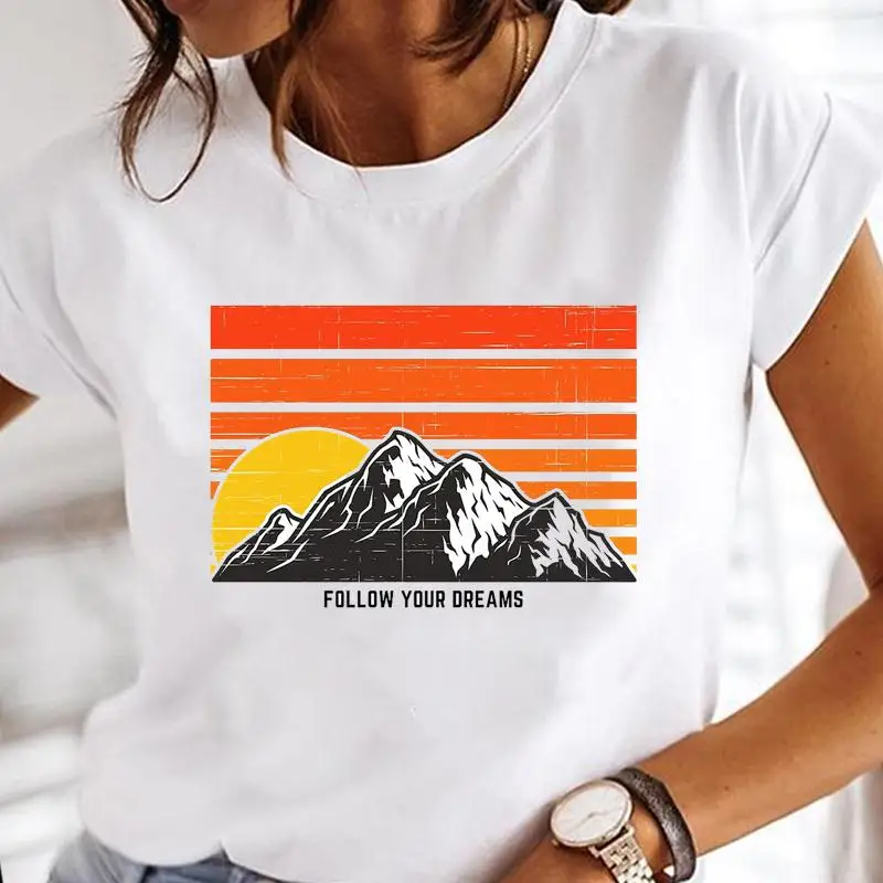 

Women 90s Lady Adventure Lovely Cute Short Sleeve Fashion Print Tees Female Cartoon Summer Clothes Graphic Tops Tshirt T-Shirt