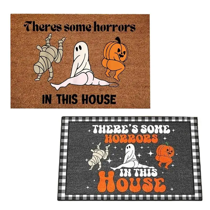 

Коврик для приветствия на Хэллоуин, тыква, гном, дверной коврик для использования в помещении и на улице, Забавный Противоскользящий декоративный кухонный коврик на Хэллоуин