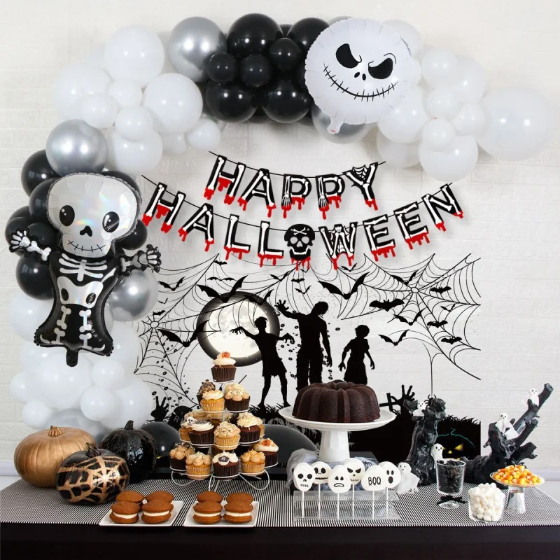 

Party Balloons Halloween Balloon Decoration 10-Inch Round Latex Aluminum Film With Halloween Set