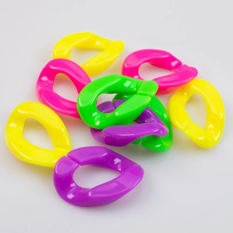 

10/20pcs 21*30mm Fluorescent Color Acrylic Chians Link Twisted Chain Parts for DIY Jewelry Making Material Accessories Wholesale