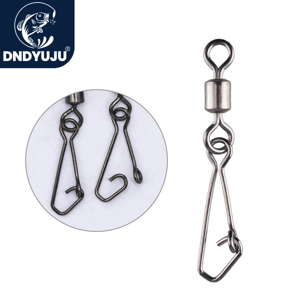 

DNDYUJU 30pcs Stainless Steel Rolling Swivels with Snap 14#-1# Fishing Connector Swivel Rolling River Ocean Tackle Accessories