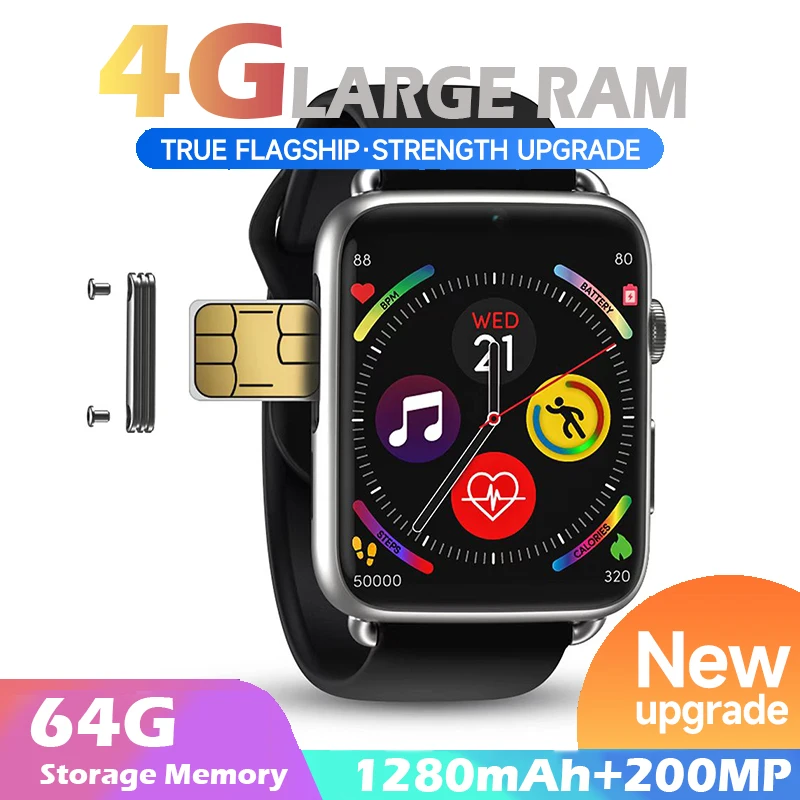 

NEW 4G NET DM20 Smart Watch GPS App Adult 4G Internet Student Men SIM Call 64G Rom Heart Rate for Google Smart Watch Men
