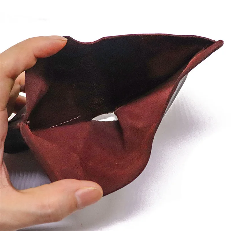 Retro fashion high quality natural genuine leather men women's universal short wallet Minimalist credit card real cowhide wallet