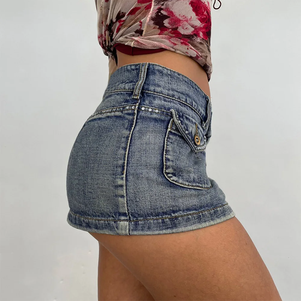 Женская джинсовая юбка YiYiMiYu Y2K винтажная мини-юбка с низкой талией Корейская