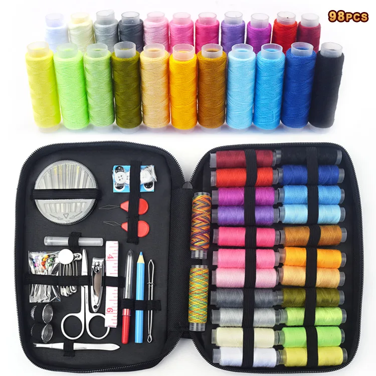 

Sewing Box Multi-function Travel Sewing Kit Stitch Needle Thread Storage Bag Fabric Craft Mom Xmas Gift Sewing Set 98 Piece Set
