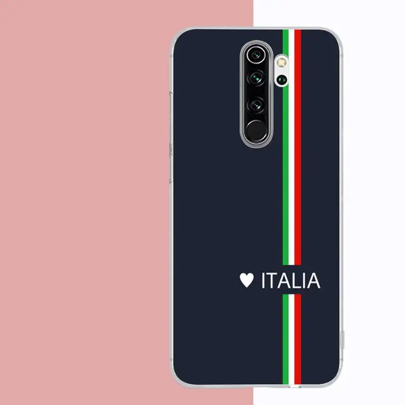 Italy Flag Phone Case for Samsung S21 A10 for Redmi Note 7 9 for Huawei P30Pro Honor 8X 10i cover