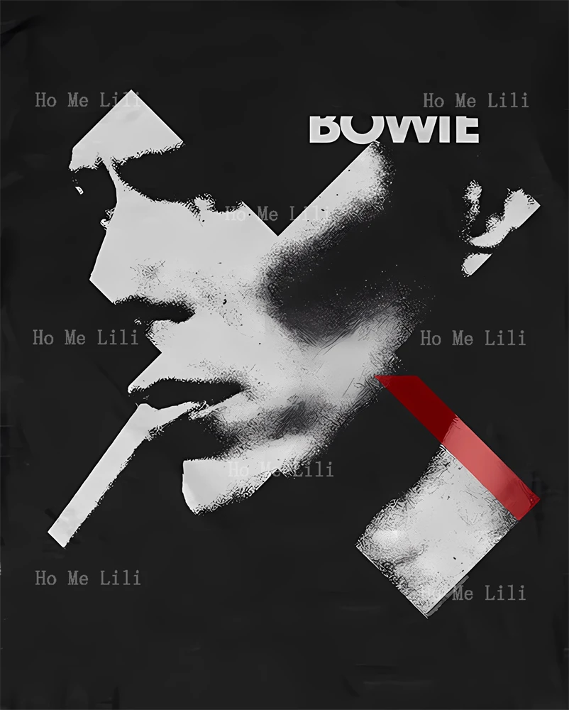 Супер мягкое удобное фланелевое одеяло Bowie с красным дымчатым плакатом подходит