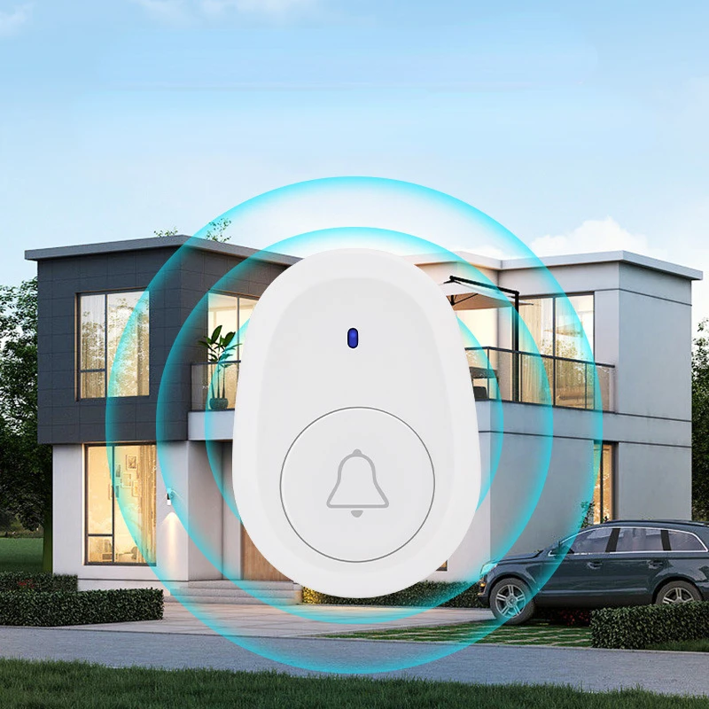 

Беспроводной умный дверной звонок, домашняя охранная сигнализация, дверной звонок с водонепроницаемой кнопкой, легкая установка