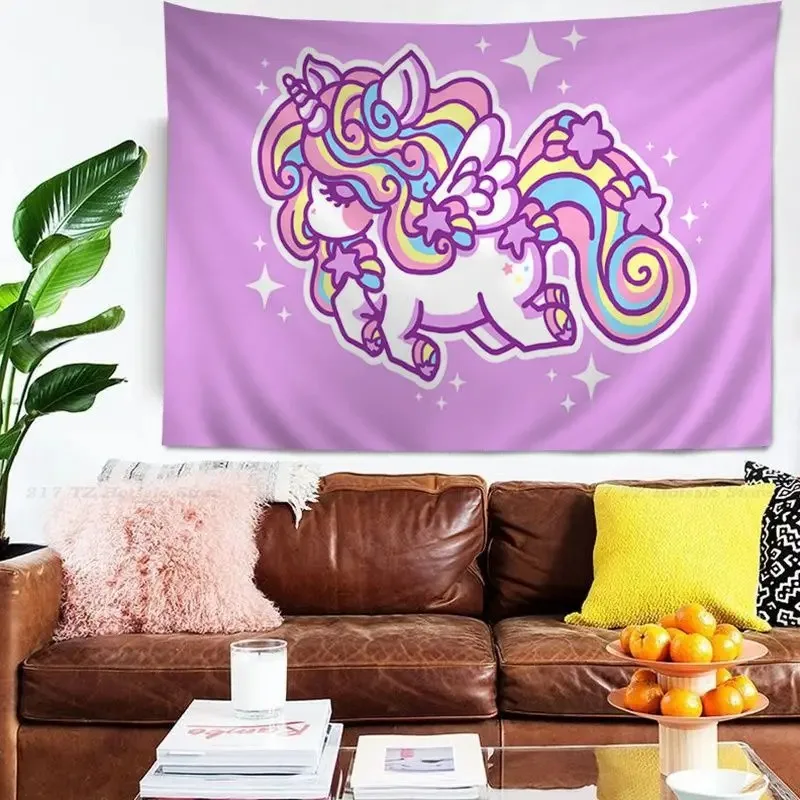 Гобелен для офиса гостиной гобелен с мультяшным единорогом украшение стен дома