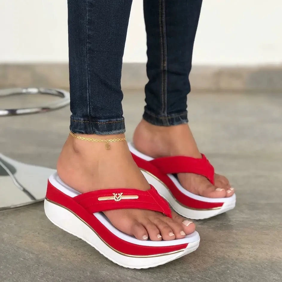 

Sandals Women Summer 2023 Fashion Flip Flops Outdoor Casual Platform Sandals Ladies Plus Size Wedges Beach Slippers Muje