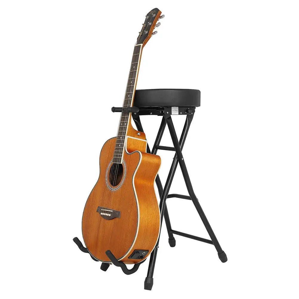 Guitar Stool With Padded Cushion Foldable Dual-purpose Guitar Bracket Performance Chair Musical Instrument Parts