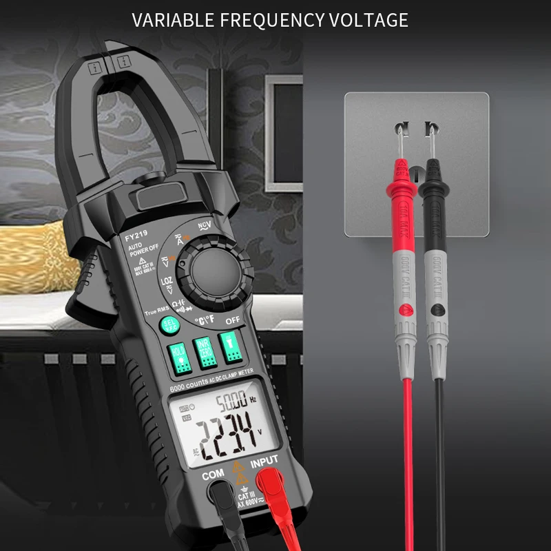 

Mastfuyi FY219 AC DC Current Digital Clamp Meters High Precision Multimeter True RMS Auto Range VFC Capacitance NVC Universal