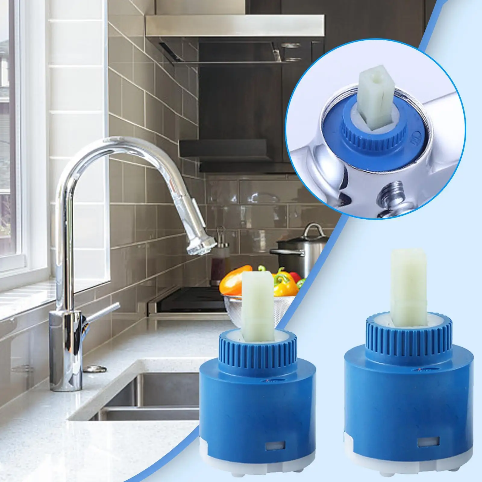 

35/40mm Tap Mixing High Spool Valve 35mm/40mm Ceramic Mixer Shower Bath Kitchen Cartridge Cartridge Faucet Faucet Basin U8G3