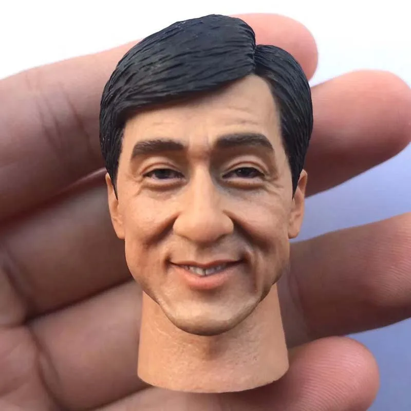 

1/6 Scale Smiling Jackie Chan Head Carving Kungfu Detective Male Soldier Head Sculpt Model Toys